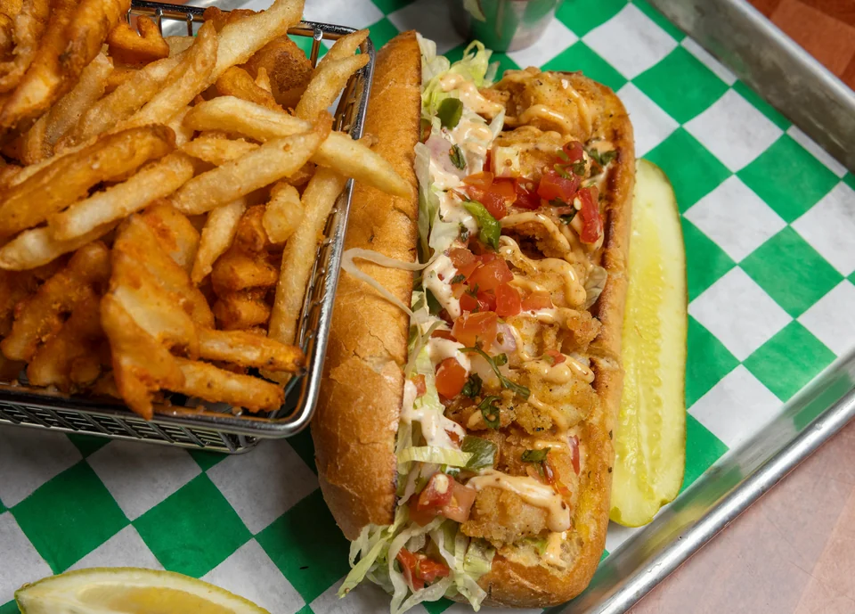 Birdie Shrimp Po' Boy photographed for Peachtree Sporting Club