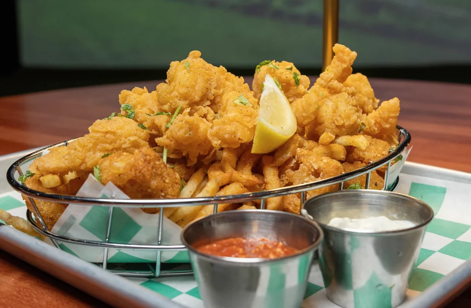 Fried Shrimp Basket photographed for Peachtree Sporting Club