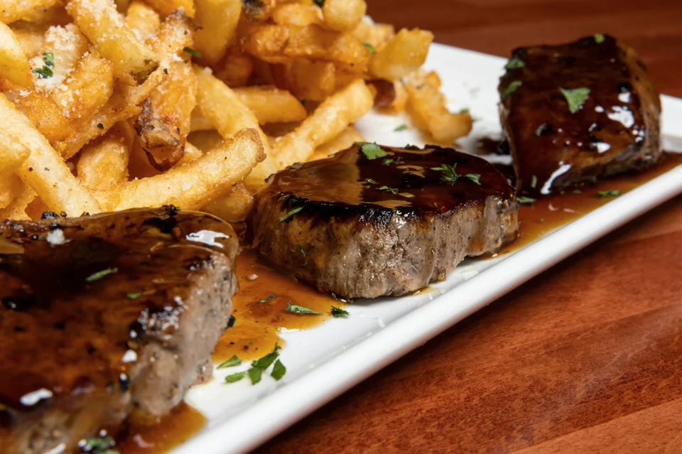 Steak Frites photographed for Peachtree Sporting Club